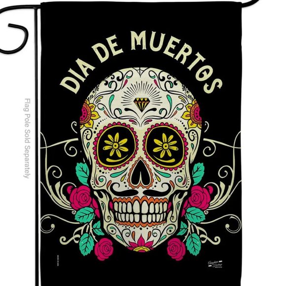 Dia De Muertos Falltime Day of Dead Halloween Mexico Flag Garden Flag 13" x 18.5 - Picture 1 of 1